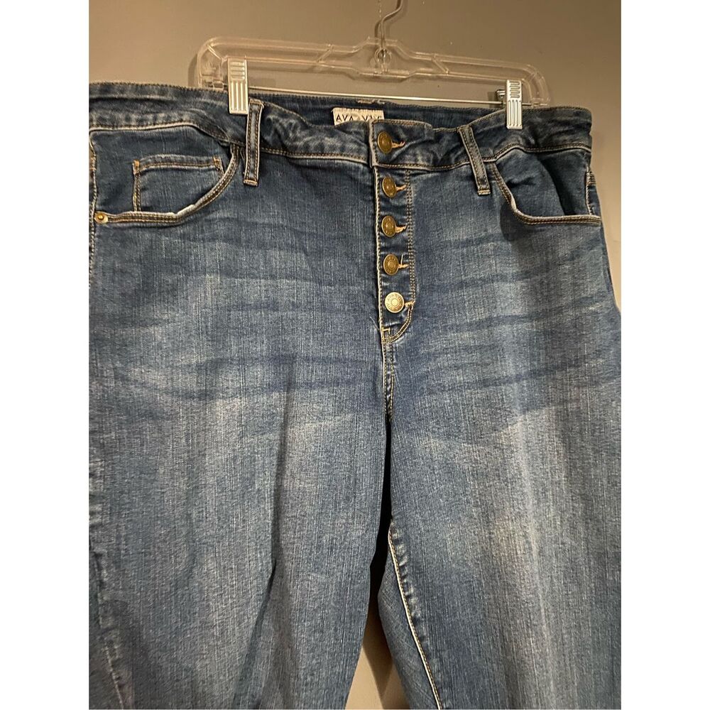 Ava & Viv Hi-rise Skinny Destroyed Faded Button Fly Jeans Size 20W - Picture 3 of 5